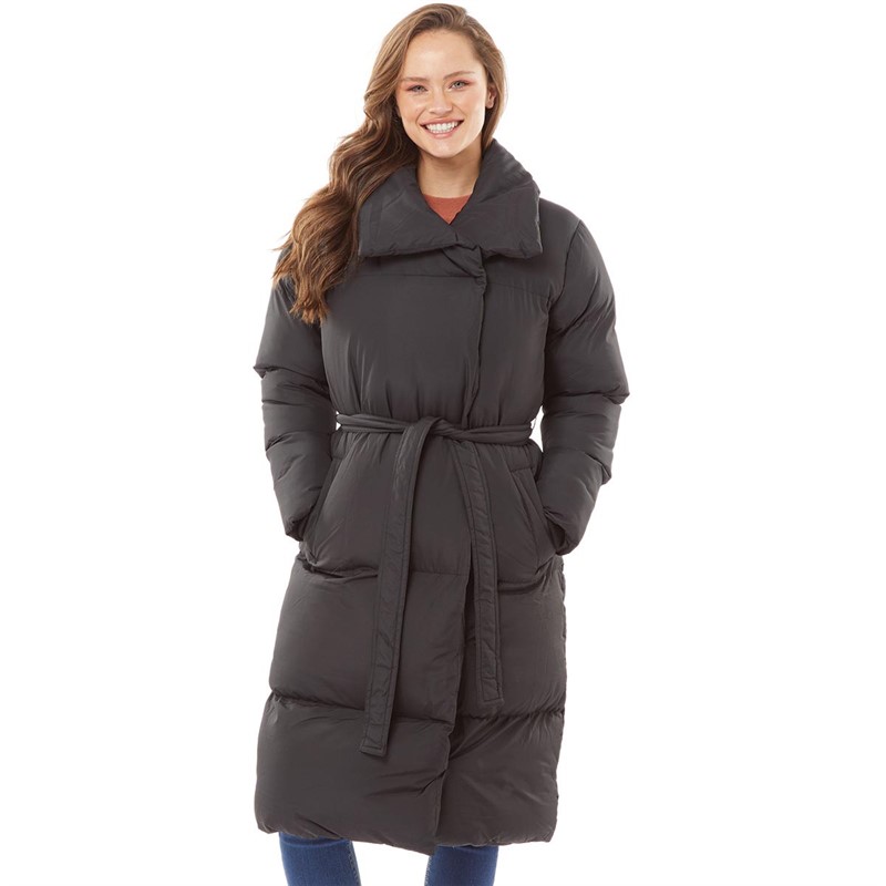 Buy Fluid Womens Duvet Jacket With Tie Belt Black