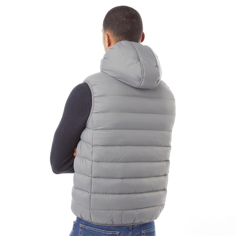 Buy Fluid Mens Hooded Padded Gilet Grey