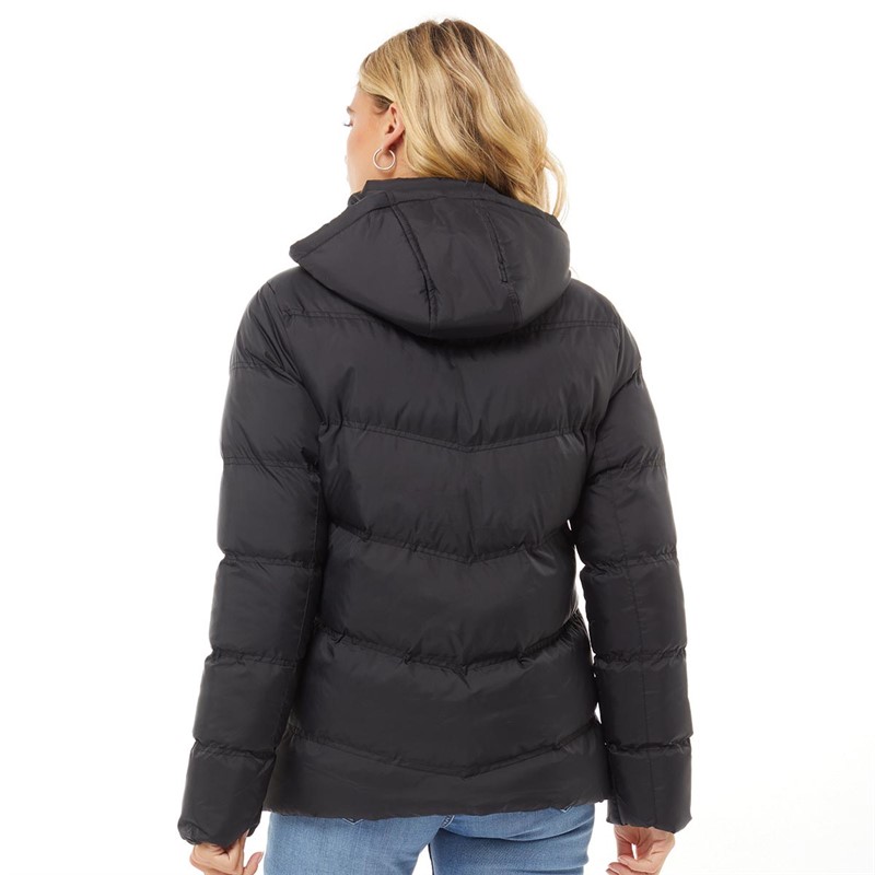 Buy Fluid Womens Hooded Padded Jacket Black