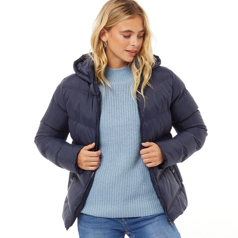 Buy Fluid Womens Hooded Padded Jacket Navy
