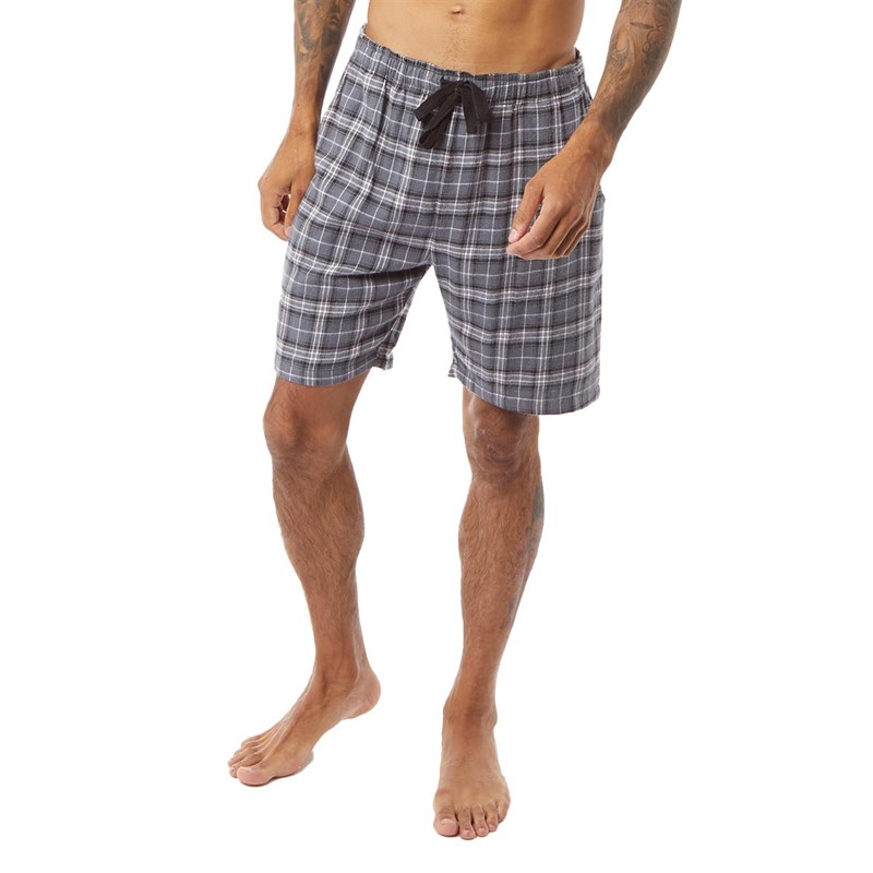 Buy Fluid Mens Pyjama Shorts Black/Grey