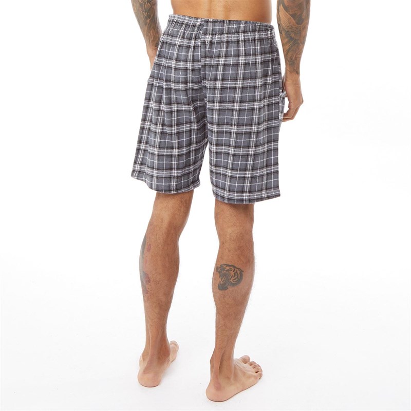 Buy Fluid Mens Pyjama Shorts Black/Grey