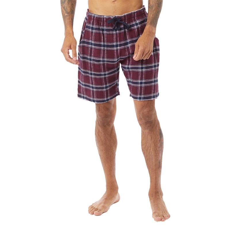 Buy Fluid Mens Pyjama Shorts Burg/Navy