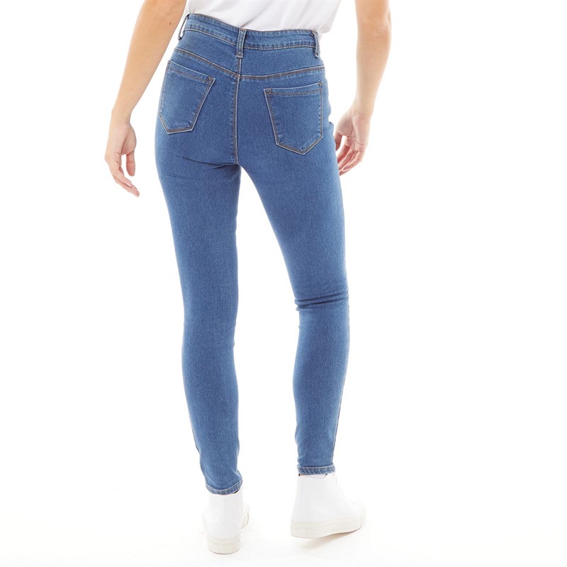 Buy Fluid Womens Skinny Jeans Mid Blue