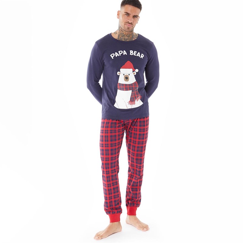Buy Fluid Mens Christmas Family Pyjama Set Navy/Multi
