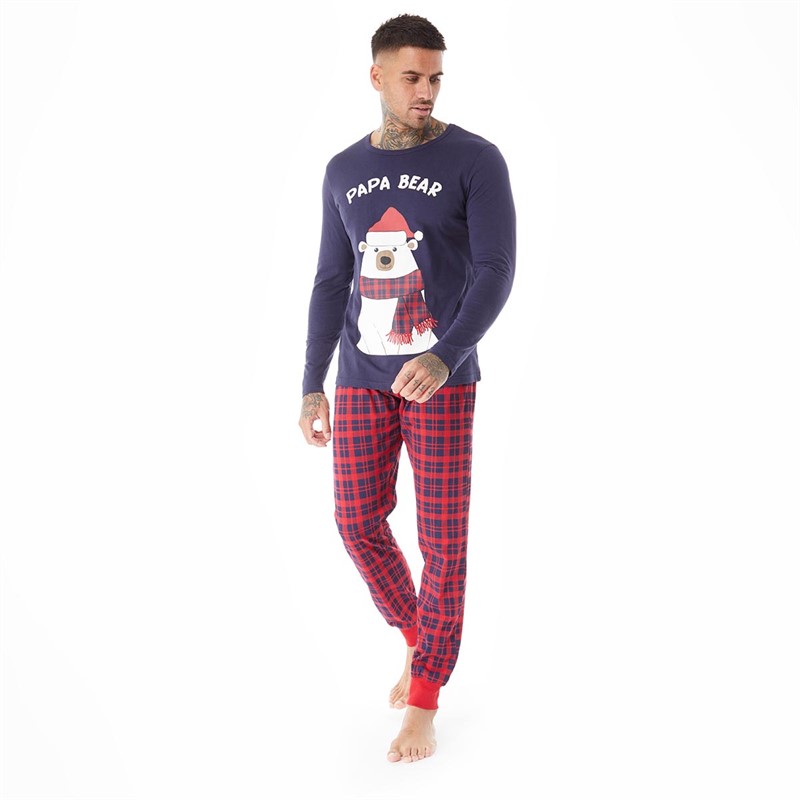 Buy Fluid Mens Christmas Family Pyjama Set Navy/Multi