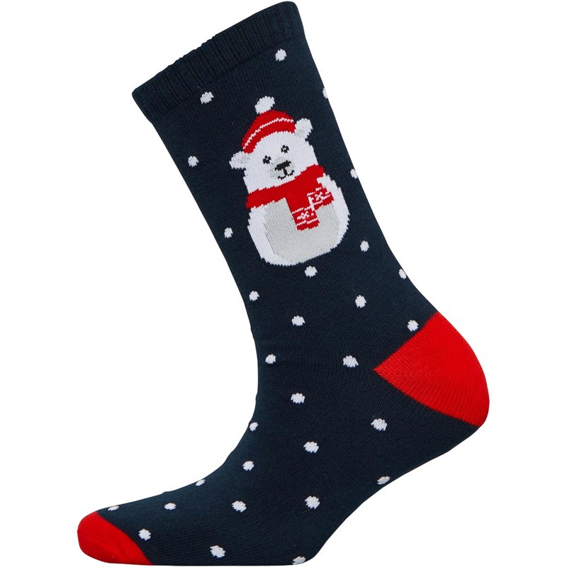 Buy Fluid Junior Novelty Polar Bear Socks Navy/Red