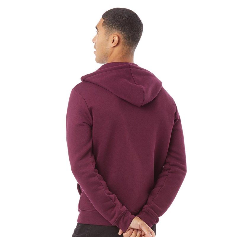 Buy Fluid Mens Zip Through Fleece Hoodie Burgundy