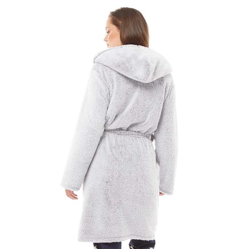 Fluid Robes de Chambre Frosted Wellsoft Robe Femme Gris