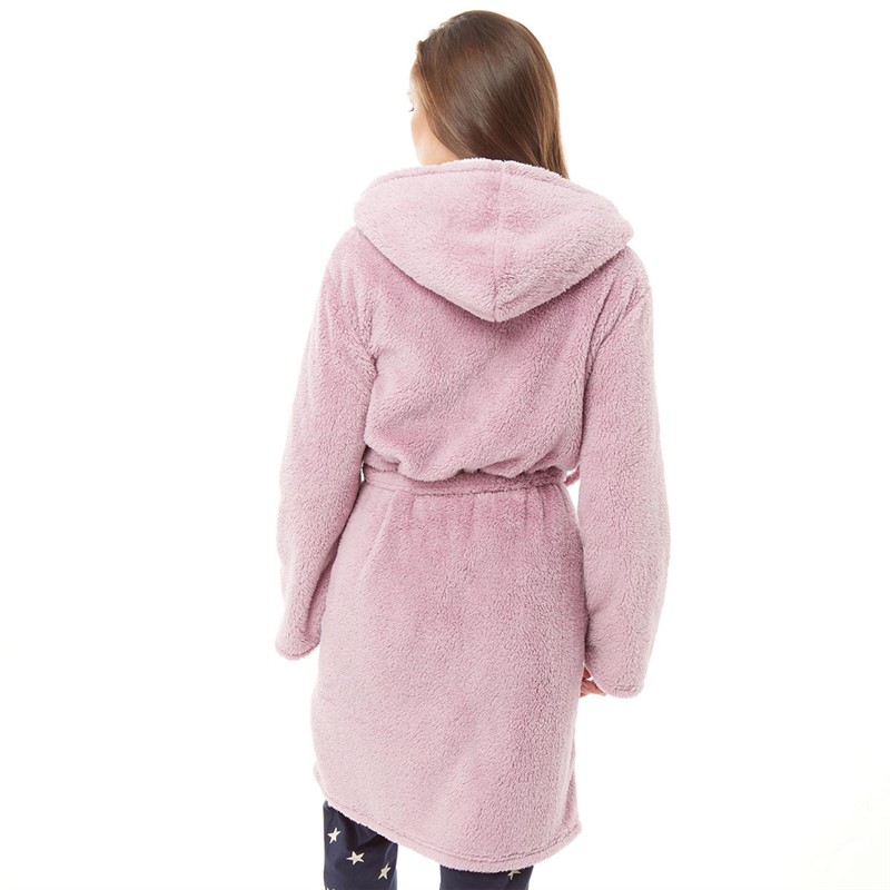 Buy Fluid Womens Wellsoft Hooded Robe Pink