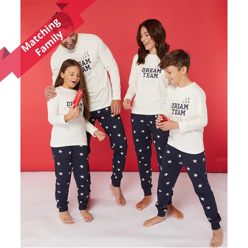 Buy Fluid Mens Family Pyjama Set White/Navy