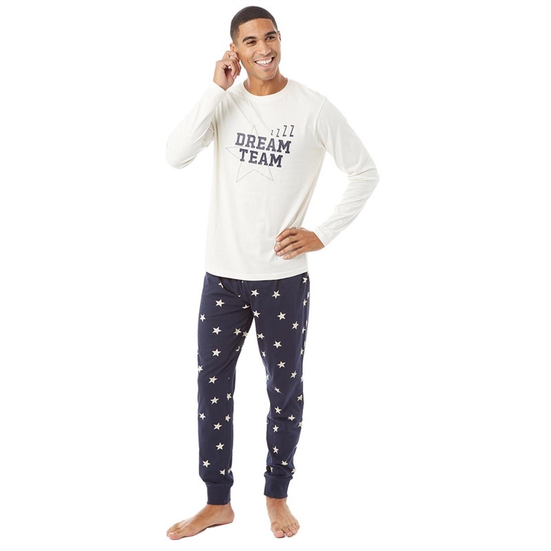 Buy Fluid Mens Family Pyjama Set White/Navy