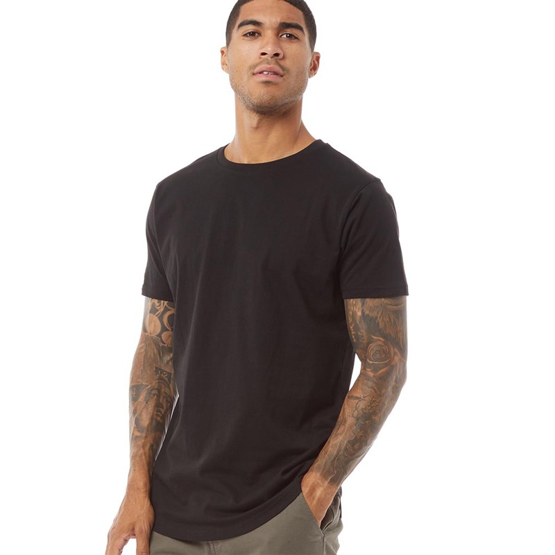 Buy Fluid Mens Longline TShirt Black