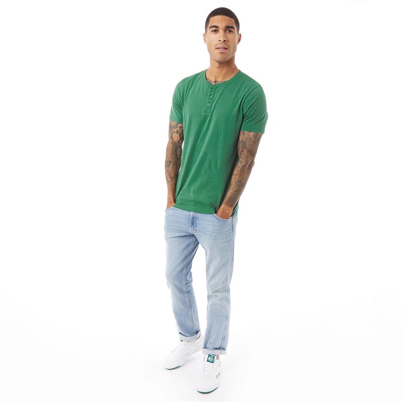 Buy Fluid Mens Henley TShirt 60 Posy Green