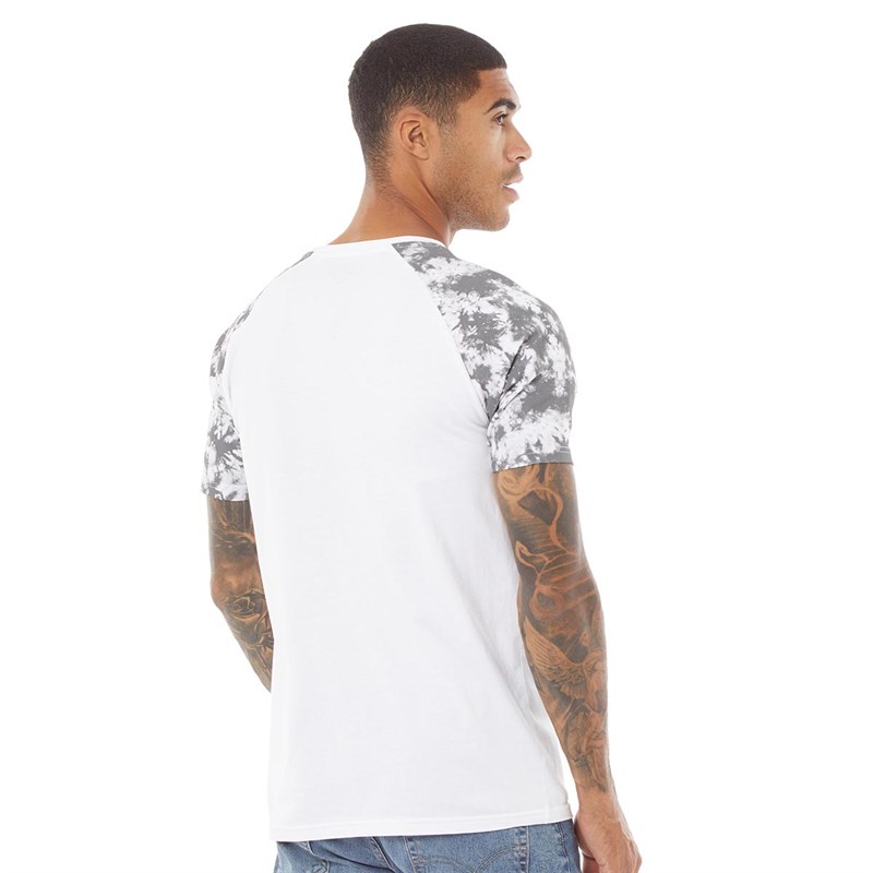 Buy Fluid Mens Tie Dye Raglan TShirt White