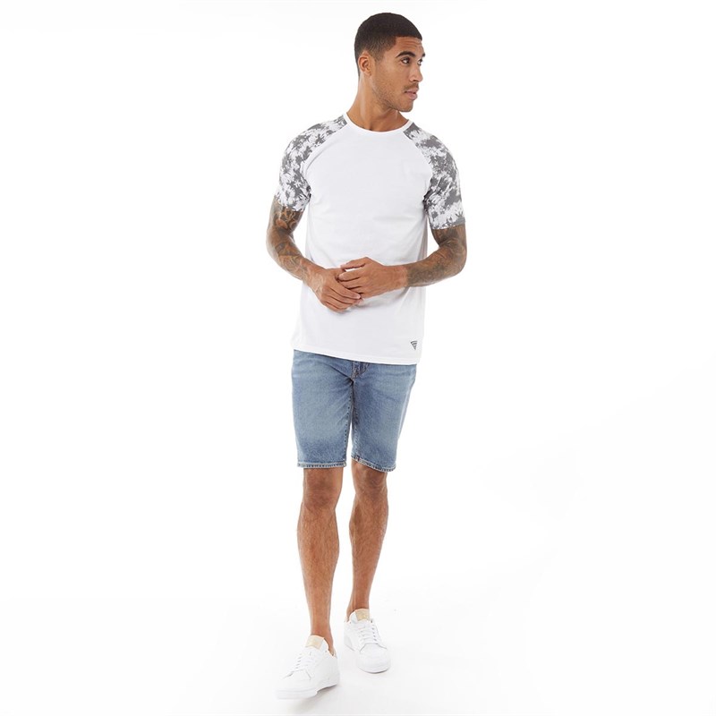 Buy Fluid Mens Tie Dye Raglan TShirt White