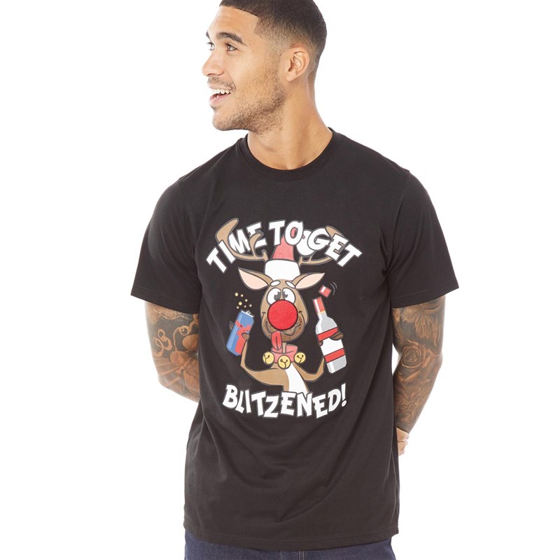 Fluid TShirts Christmas Novelty Homme Noir