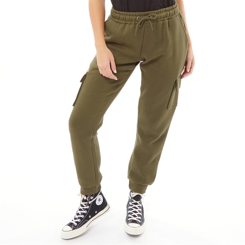Buy Fluid Womens Cargo Fleece Joggers Khaki