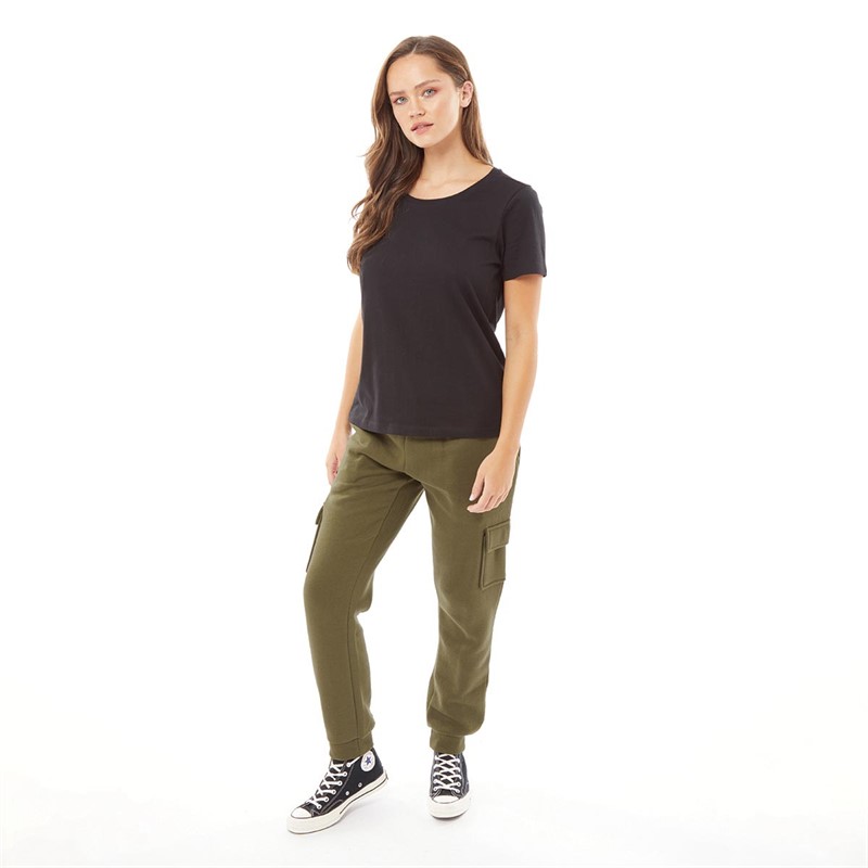 Buy Fluid Womens Cargo Fleece Joggers Khaki