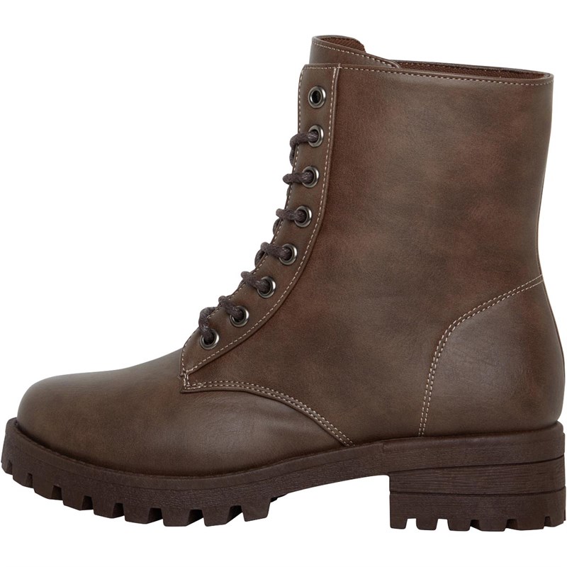 Buy Fluid Womens Lace Up Boots Brown