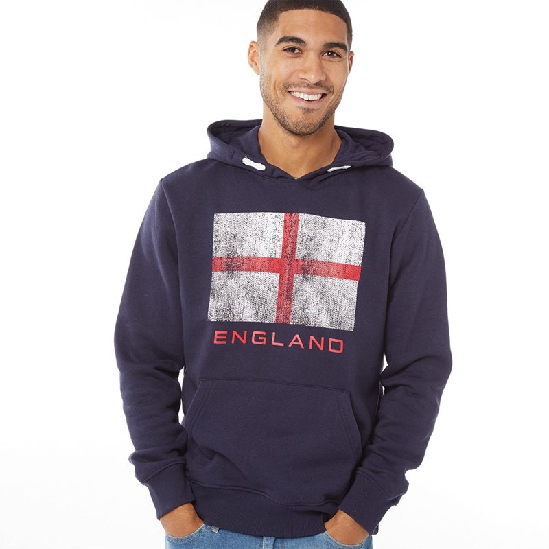Buy Fluid Mens England Flag Hoodie Navy