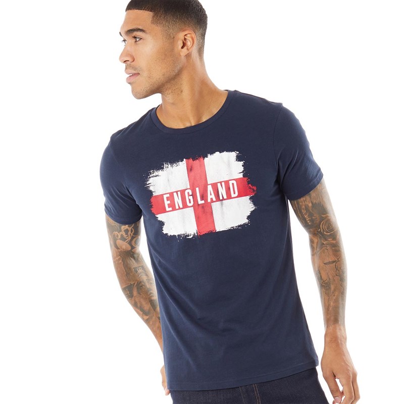 Buy Fluid Mens England Flag TShirt Navy