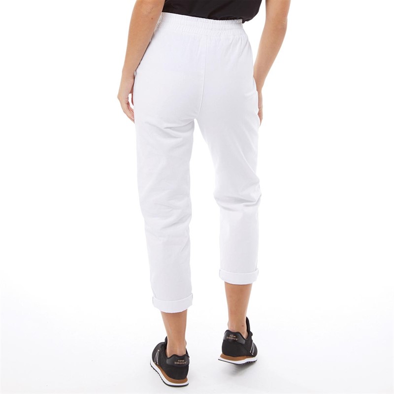 Buy Fluid Womens Elasticated Waist Roll Up Jeans White
