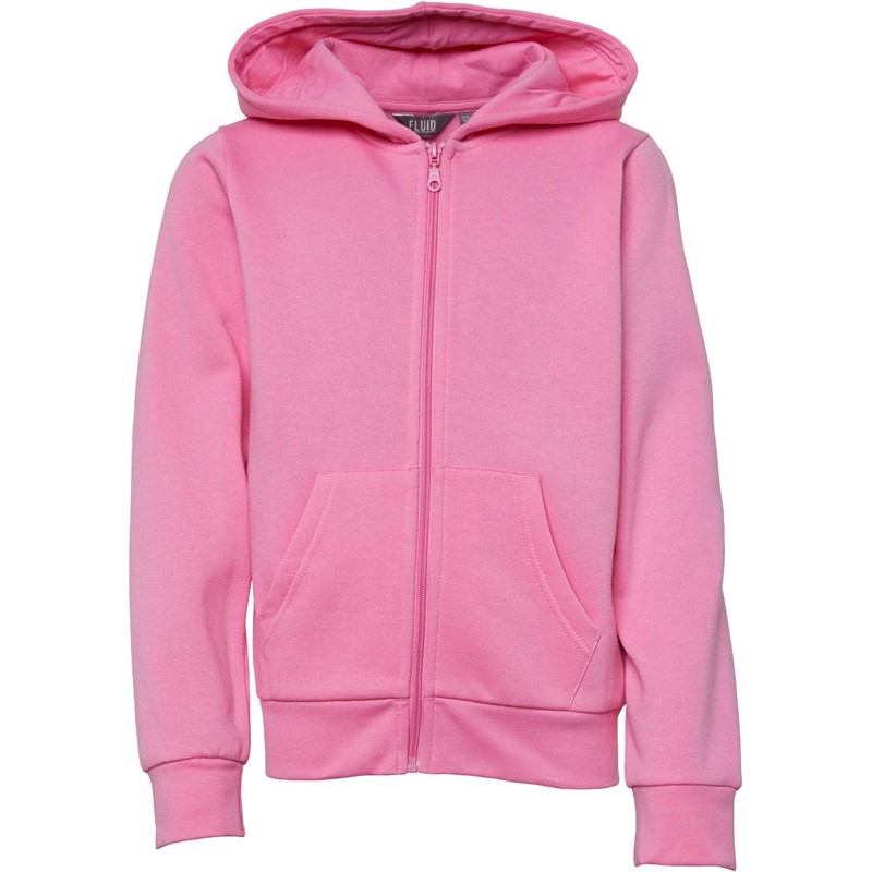 Buy Fluid Girls Zip Through Hoodie Pink