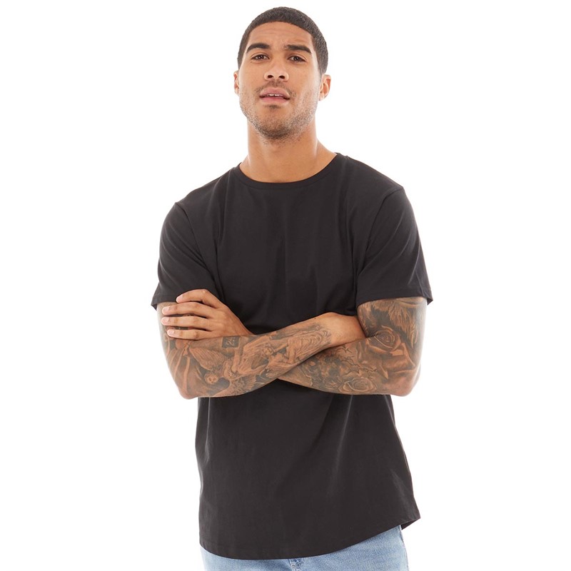 Buy Fluid Mens Longline TShirt Black