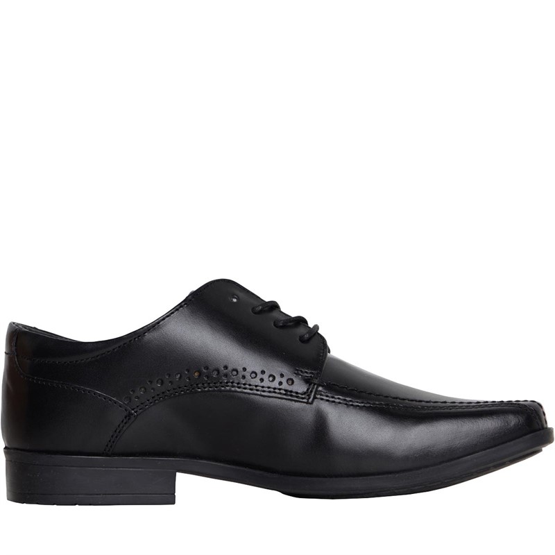 Buy Fluid Junior Leather Lace Up School Shoes Black