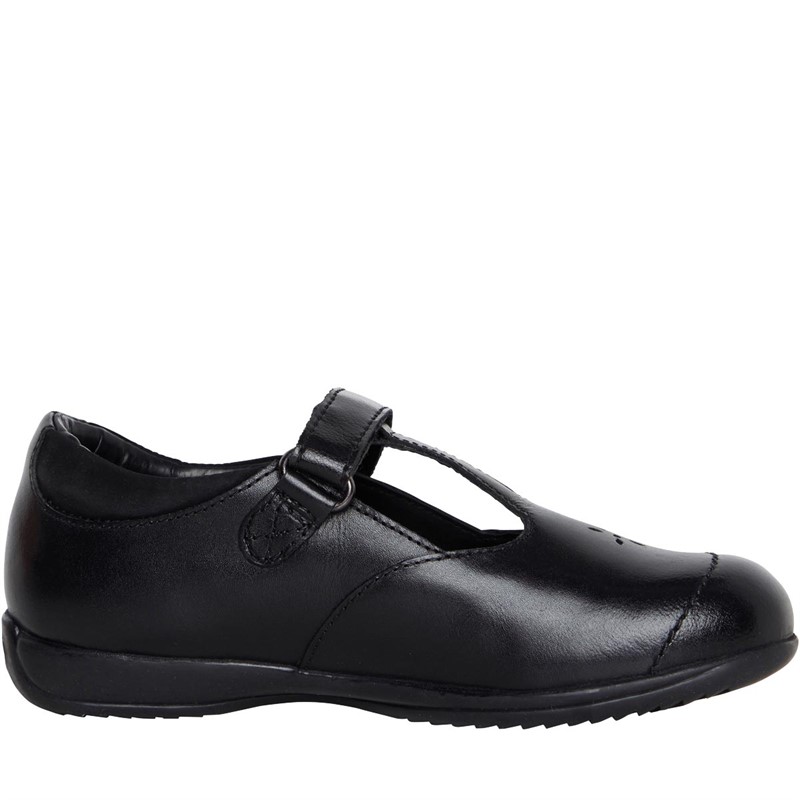 Buy Fluid Girls Leather TBar School Shoes Black