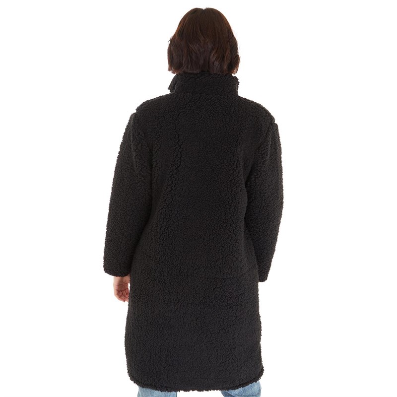 Buy Fluid Womens Longline Fleece ZipThrough Jacket Black