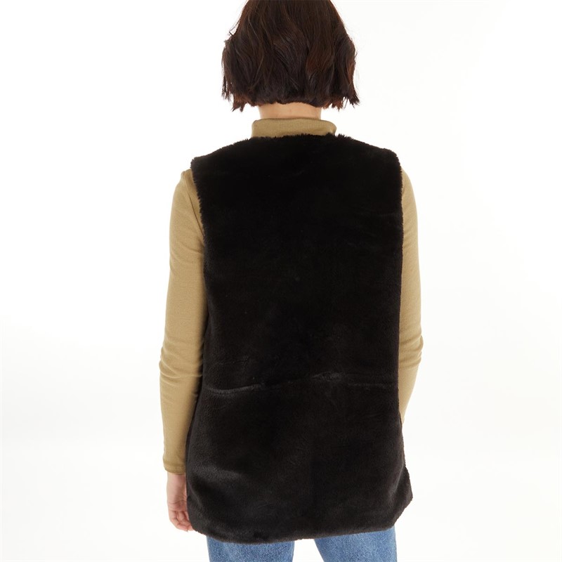 Buy Fluid Womens Faux Fur Gilet Black