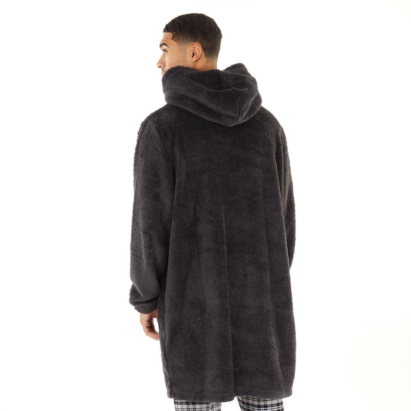 Buy Fluid Mens Oversized Blanket Hoodie Dark Charcoal