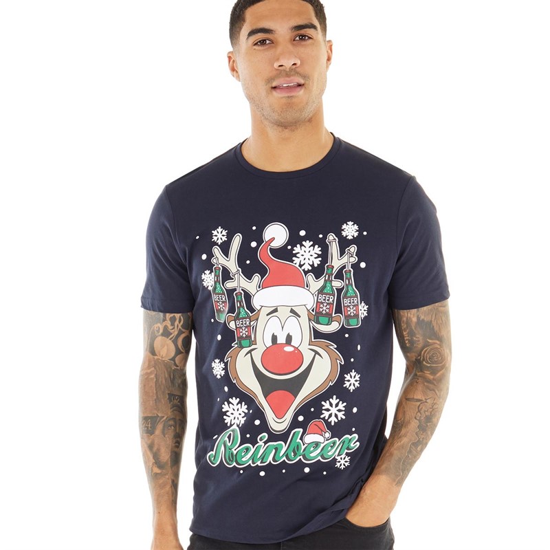 Buy Fluid Mens Christmas Novelty TShirt Navy