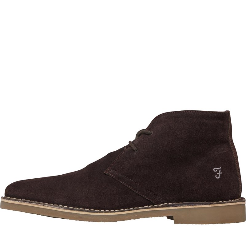 Buy FARAH Jeans Mens Desert Boots Choc