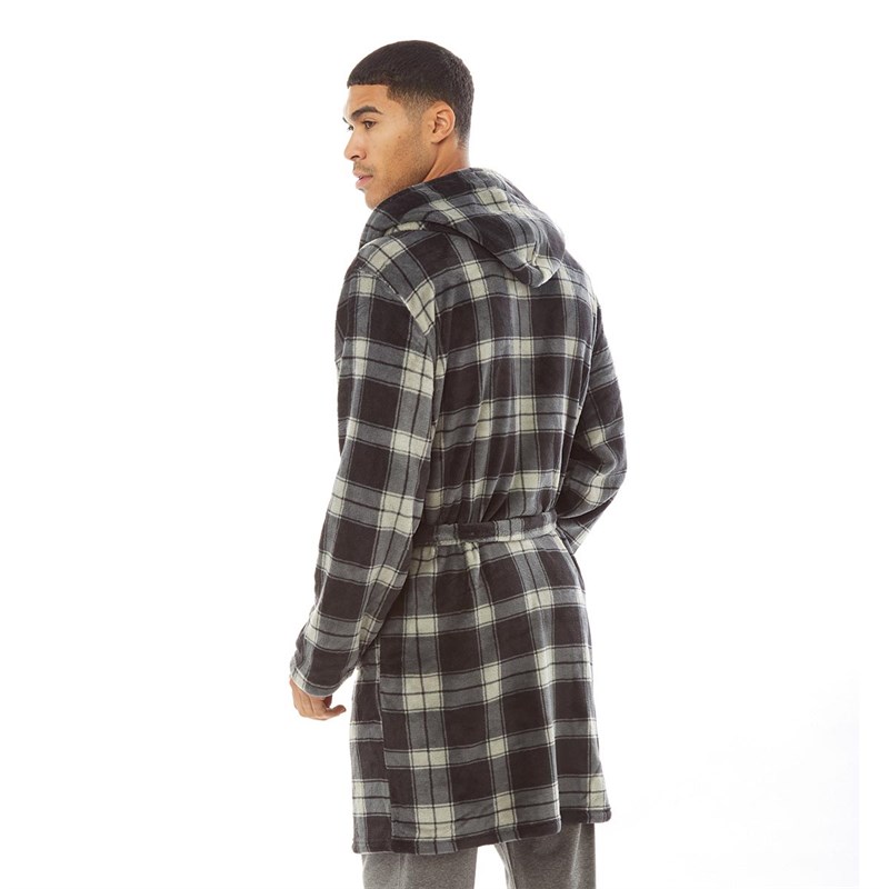 Buy FARAH Mens Valone 2 Dressing Gown Black Check