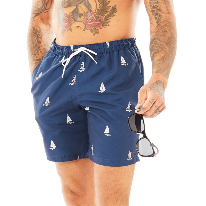 Buy FARAH Mens Doylan Boat Print Swim Shorts Yale