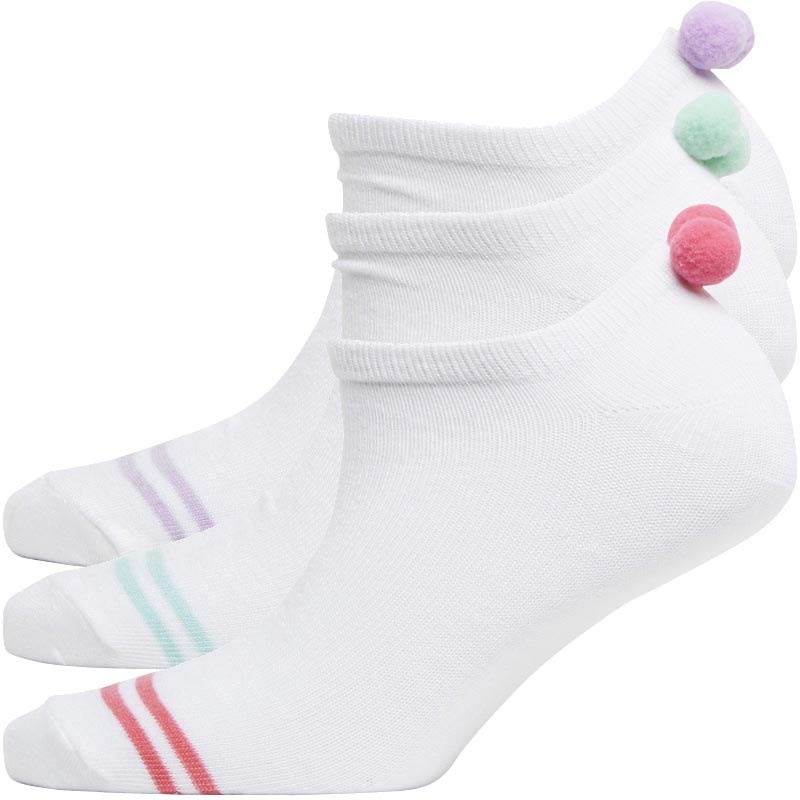 Buy Fruitcake Womens Pom Pom Trainer Liner Socks White