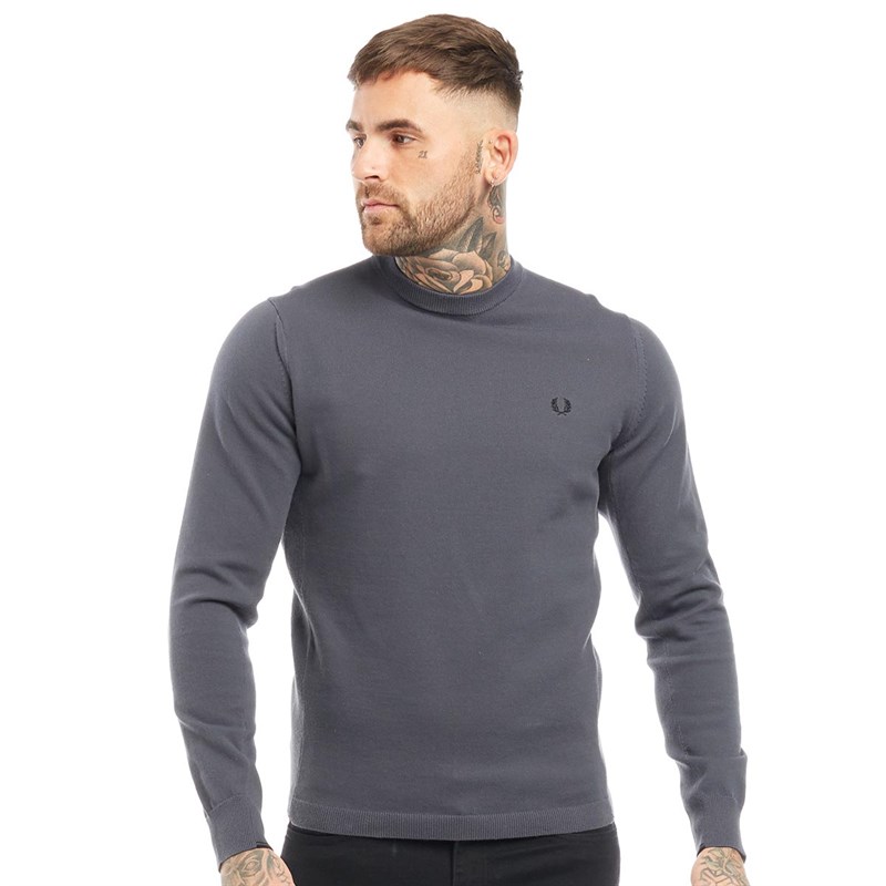 Buy Fred Perry Mens Twin Tipped Jumper Charcoal