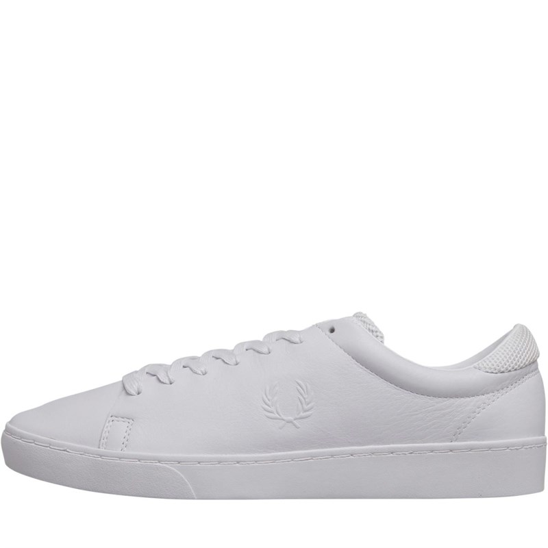 Buy Fred Perry Mens Spencer Premium Leather Trainers White