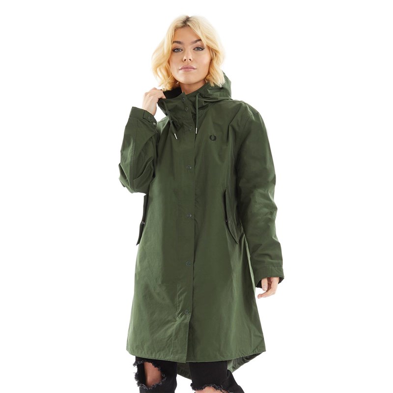 Buy Fred Perry Womens Fishtail Parka Kombu Green