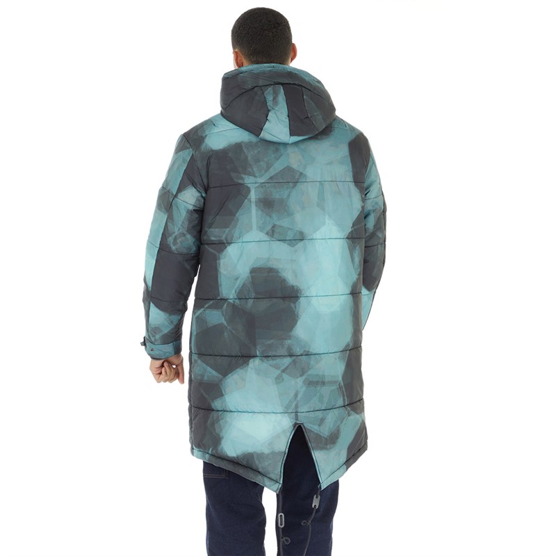 Buy Fred Perry Mens Camouflage Quilted Parka Shaded Navy