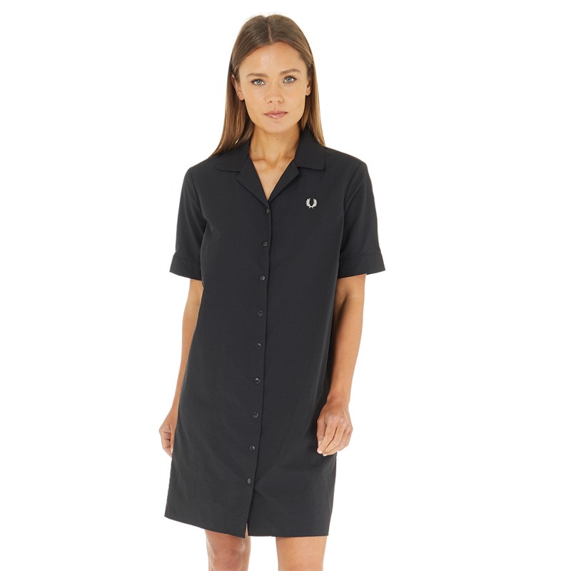 Buy Fred Perry Womens Bowling Shirt Dress Black
