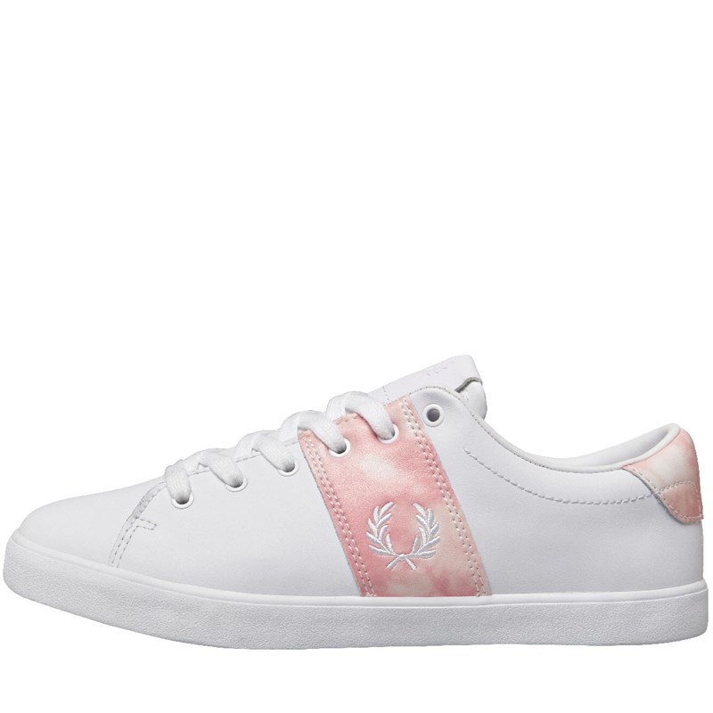 Buy Fred Perry Womens Lottie Leather Tiedye Trainers Pink Yarrow