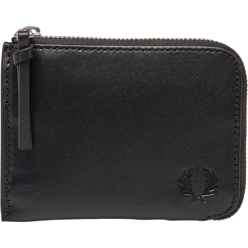Buy Fred Perry Mens Leather Zip Around Wallet Black