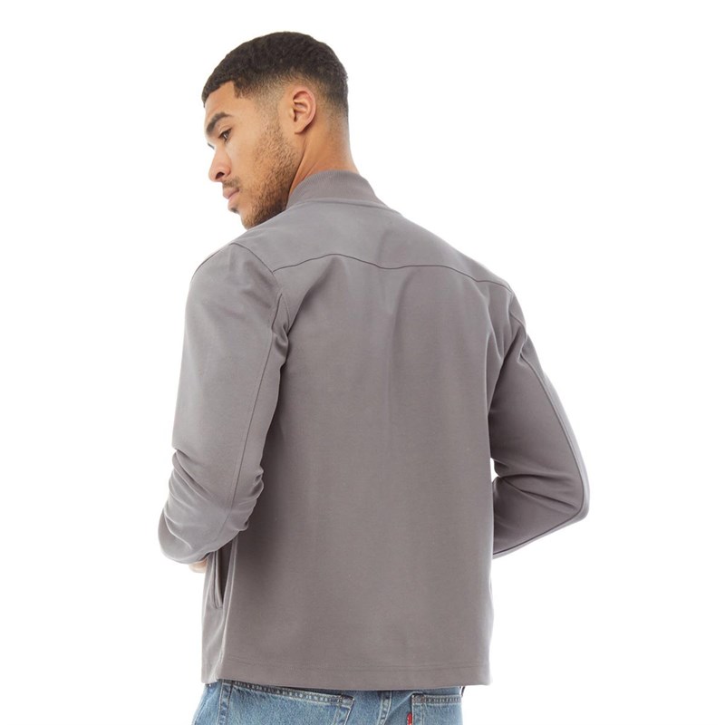 Buy Fred Perry Mens Bomber Neck Track Jacket Iced Slate