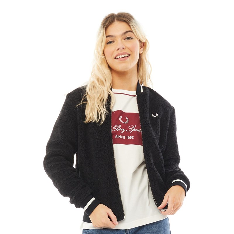 Buy Fred Perry Womens Fleece Jacket Black