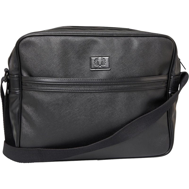 Buy Fred Perry Mens Saffiano Shoulder Bag Black