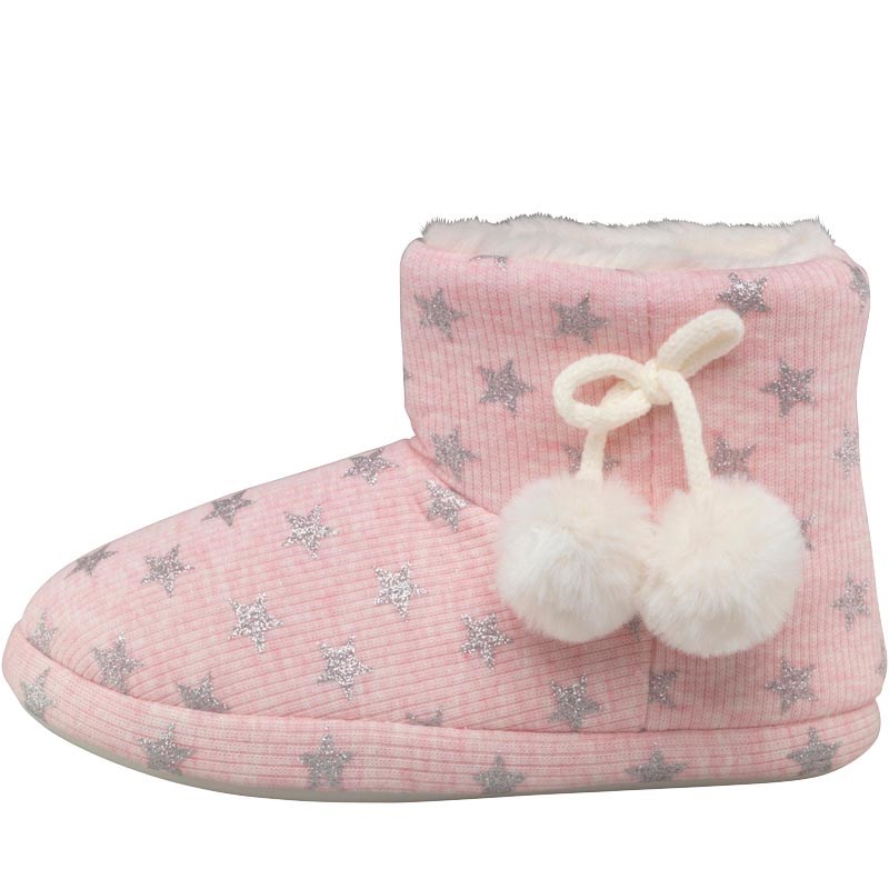 Buy Board Angels Girls Glitter Star Pink Marl Boot Slippers Pink